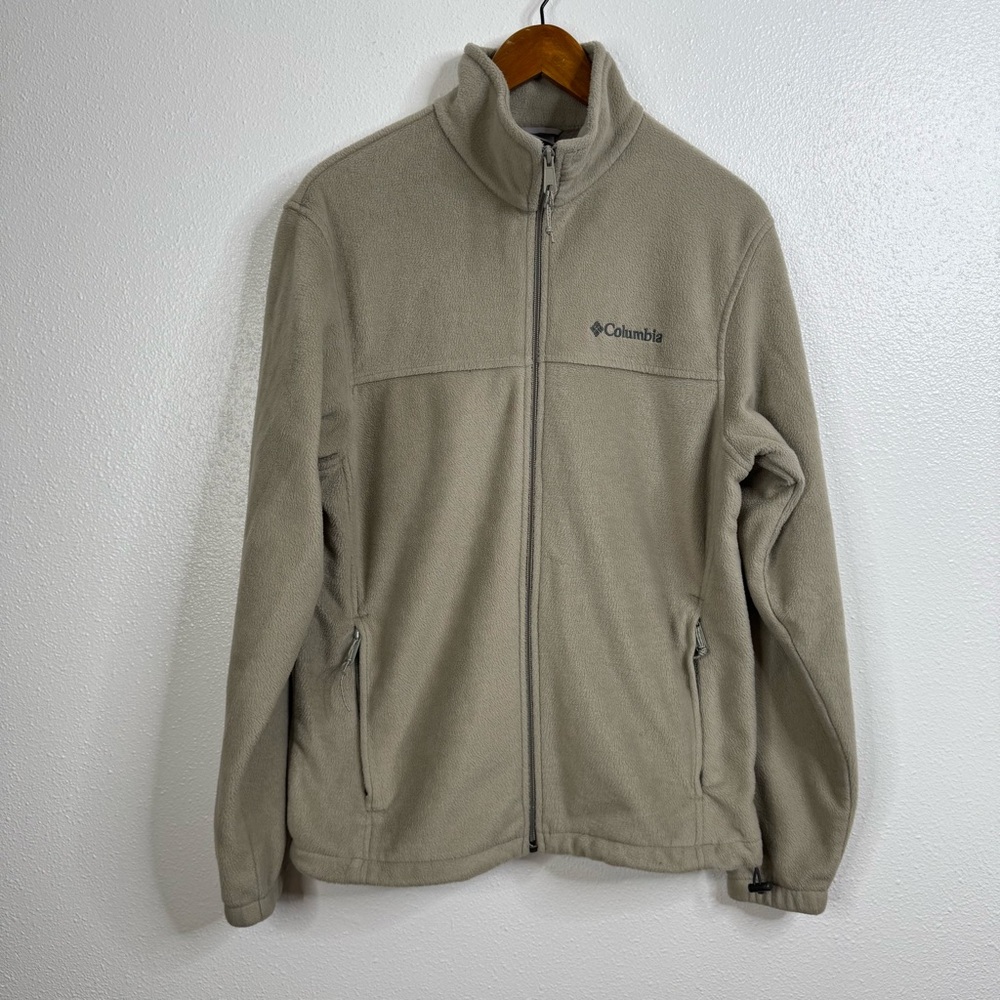 Columbia Tan Fleece‎ Full Zip Jacket Size Medium